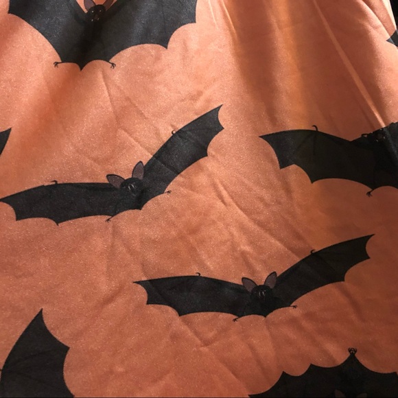 Halloween Skirt - Orange with Black Bats - Picture 2 of 3
